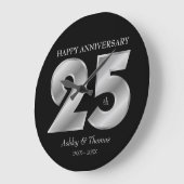 Shiny Silver Numbers Grote Klok (Hoek)