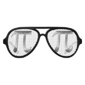 Shiny Silver Pi-symbool Aviator Zonnebril (Voorkant)