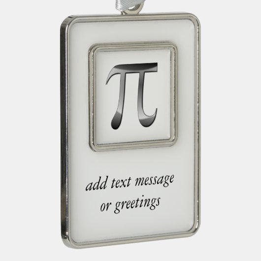 Shiny Silver Pi-symbool Verzilverd Kader Ornament (Rechts)