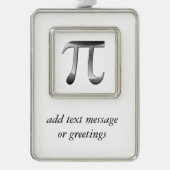 Shiny Silver Pi-symbool Verzilverd Kader Ornament (Voorkant)
