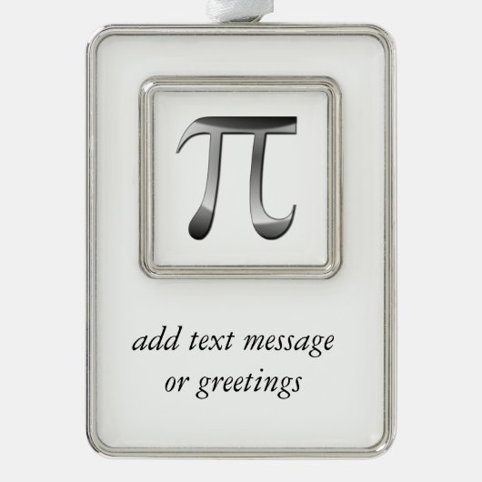 Shiny Silver Pi-symbool Verzilverd Kader Ornament (Voorkant)