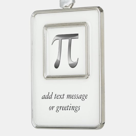 Shiny Silver Pi-symbool Verzilverd Kader Ornament (Links)