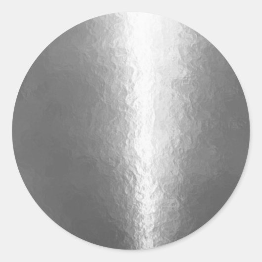 Shiny Silver Ronde Sticker (Voorkant)
