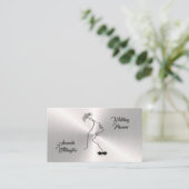 Shiny Silver Wedding Visitekaartje (Staand voorkant)