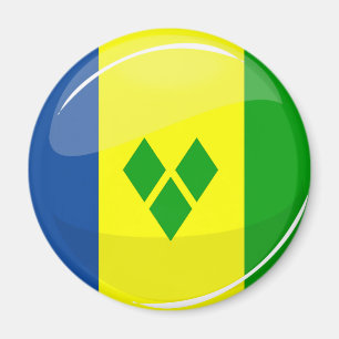 Shiny St. Vincent en Grenadines Vlag Magneet