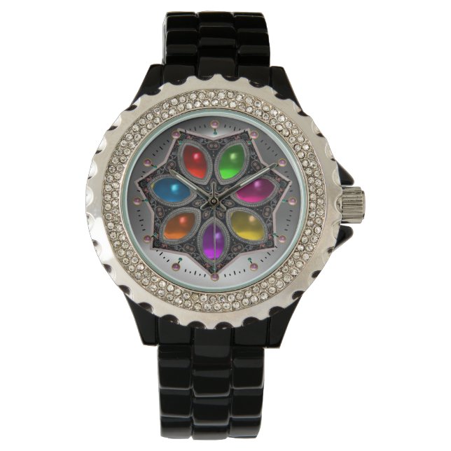 SHINY STAR MET KLORFUELE GEMSTONES HORLOGE (Voorkant)