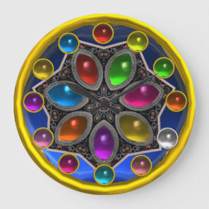 SHINY STAR MET KLORFUL GEMSTONES Gold Blue Grote Klok