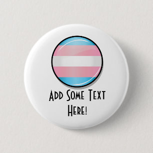 Shiny Transgender Pride Flag Ronde Button 5,7 Cm