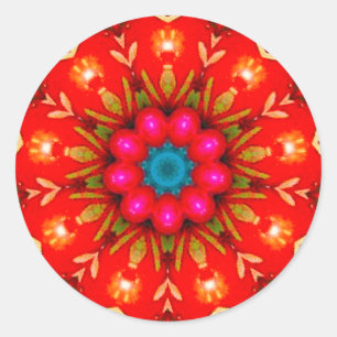 Shiny Vintage Kerstmis Jelly Fractal Ronde Sticker