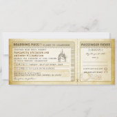 Ship Boarding Pass Wedding Tickets-Invitations & R Kaart (Voorkant)