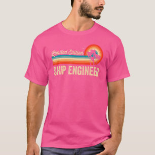 Ship Engineer Verjaardag Retro  Mannen Papa T-shirt
