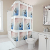 Ship in the Clouds Mystery Borders Zee Ocean Waves Douchegordijn (In situ)