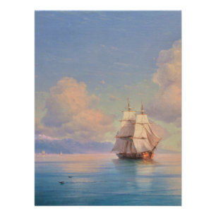 Ship off the coast - Ivan Aivazovsky Perfect Poster