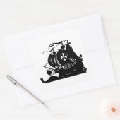 Ship Silhouette Vierkante Sticker (Envelop)