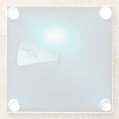 Ship Sonar Afbeelding van Reuzeninktvis Nautische  Glazen Onderzetter (Achterkant)