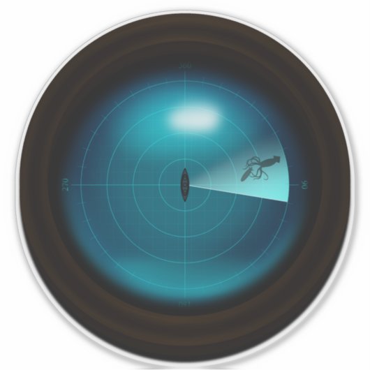 Ship Sonar Display Scherm Steampunk Reuzeninktvis Sticker (Voorkant)