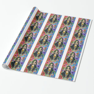 Shippie Girl Mermaid Peace Sign 1960/1970 Cadeaupapier