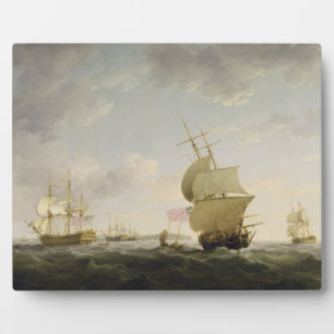 Shipping in the English Channel, c.1755 (olie op c Fotoplaat