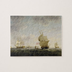 Shipping in the English Channel, c.1755 (olie op c Legpuzzel