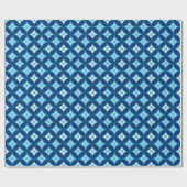 Shippo met bloemmotif, indigoblauw en wit cadeaupapier (Vlak)