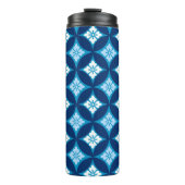 Shippo met bloemmotif, indigoblauw en wit thermosbeker (Voorkant)