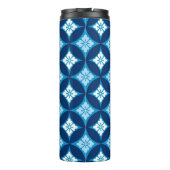 Shippo met bloemmotif, indigoblauw en wit thermosbeker (Achterkant)