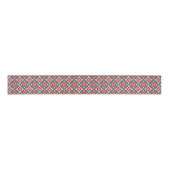 Shippo met bloemmotif, rood, wit en grijs grosgrain lint (Voorkant)