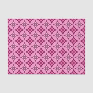 Shippo met Flower Motif, Pink en Burgundy Tissuepapier