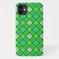 Shippo met Flower Motif, Shades of Jade Green