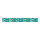Shippo met Flower Motif, Turquoise en Coral Grosgrain Lint (Voorkant)