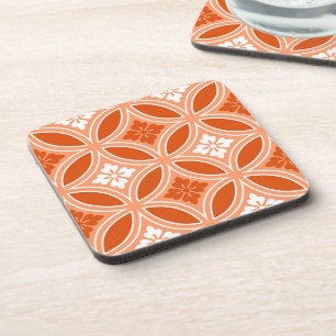 Shippo met ventilatormotif, Mandarijns Oranje Bier Onderzetter