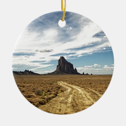Shiprock New Mexico Mountain - zuidwestlandschap Keramisch Ornament (Voorkant)