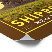 Shiprock New Mexico Retro Embleem Art  Poster (Hoek)