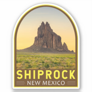 Shiprock New Mexico Retro Embleem Art Sticker