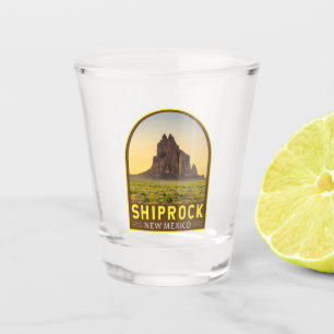 Shiprock New Mexico Retro Embleem Kunst Vintage Shot Glas