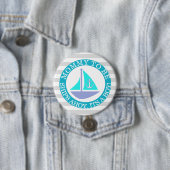 Ships Ahoy, zijn een Boy Baby shower Button (In situ)