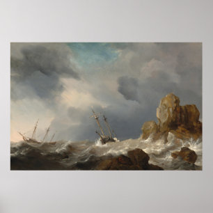 Ships, Gale - Willem van de Velde Poster d'Art