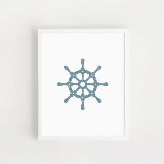 Ships Wheel Poster, Nursery Wall Art Poster