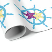 Shipwheel & Starfish Cadeaupapier (Rol Hoek)