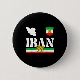 Shir o khorshid iran, leeuw en zon, perzië  ronde button 5,7 cm