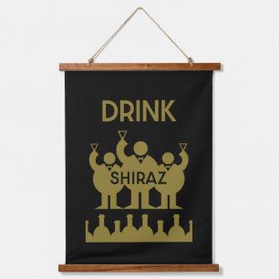Shiraz wijn drinkers hangend wandkleed