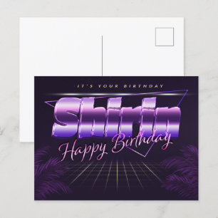 Shirin Name Prénom lila Carte postale Anniversaire