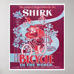 Shirk Bicycle Advertisement circa 1890 Poster
