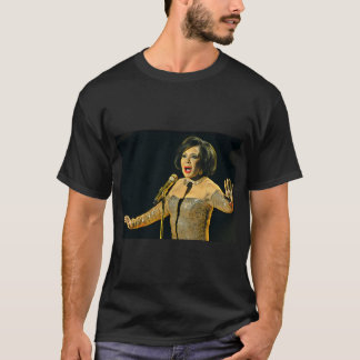 Shirley Bassey zingend kunstportret T-shirt