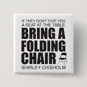 Shirley Chisholm Folding-voorzitter Vierkante Button 5,1 Cm (Voorkant)