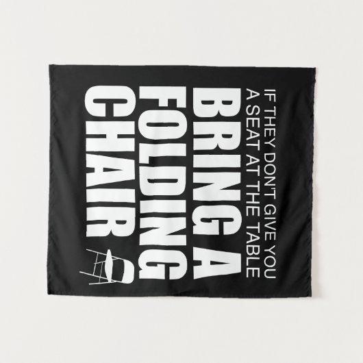 Shirley Chisholm Vouwstoel Tapestry | Zwart Wandkleed (Voorkant (horizontaal))