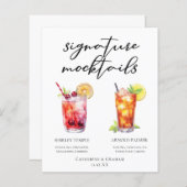 Shirley Temple Arnold Palmer Mocktails Menu (Devant / Derrière)