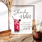 Shirley Temple Bar Teken, Shirley Mocktail Print