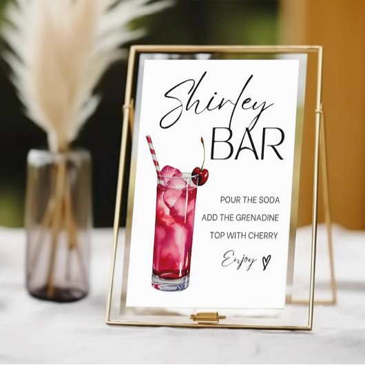 Shirley Temple Bar Teken, Shirley Mocktail Print