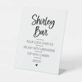 Shirley Temple Mocktail Bar Pedestal Sign Reclamebord Met Voetstuk